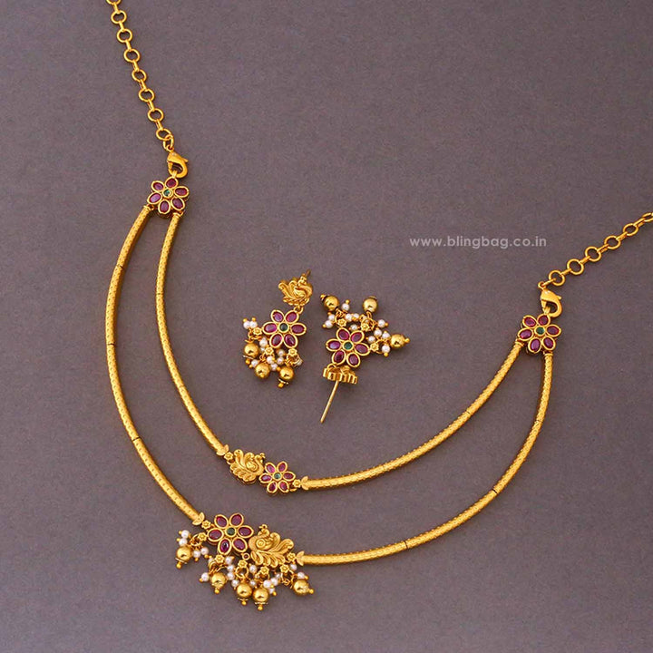 Golden Gunitha Antique Jewellery Set - New Arrival