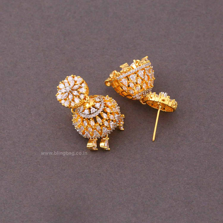 Golden Heipe Zirconia Jhumkis