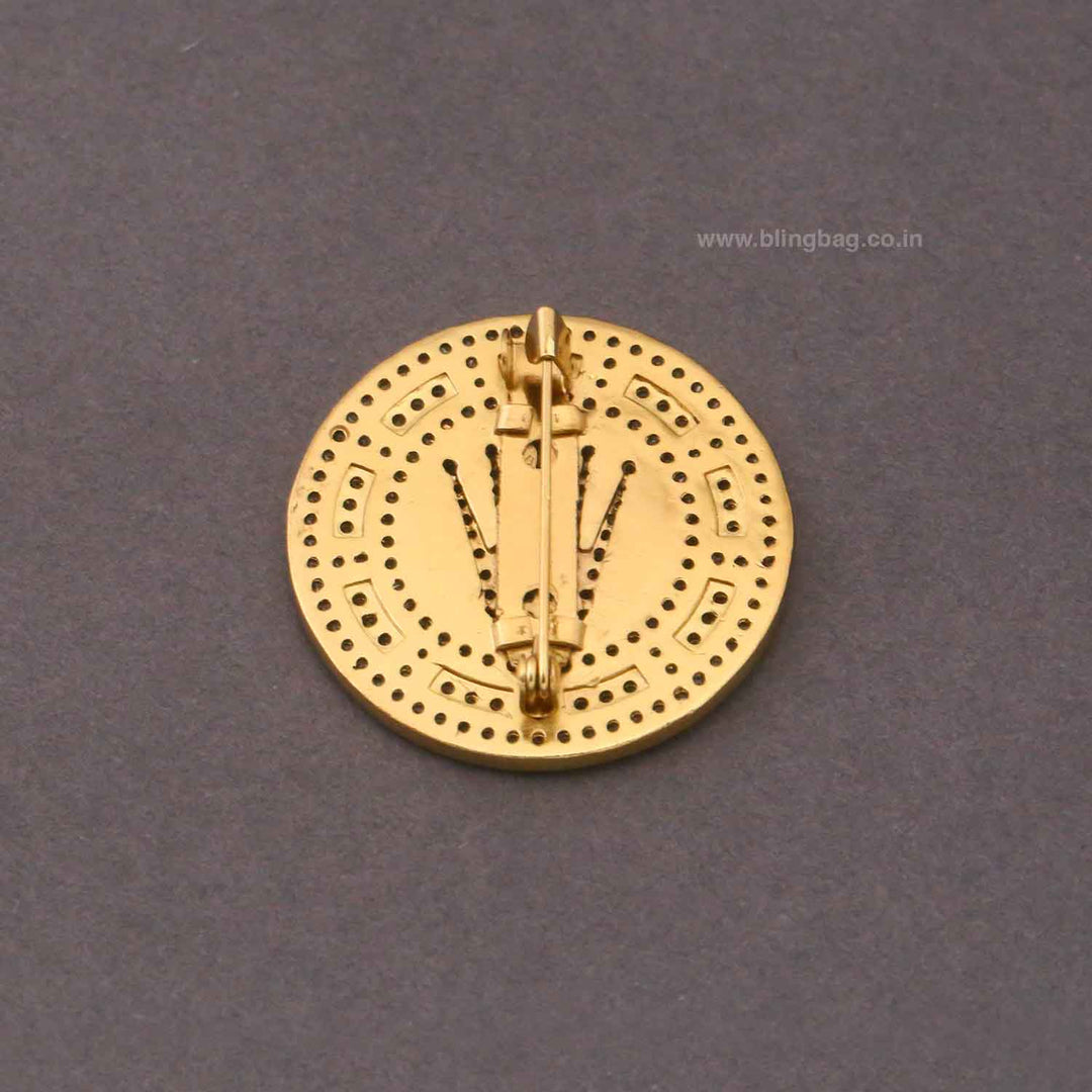 Golden Imperial Crown Brooch