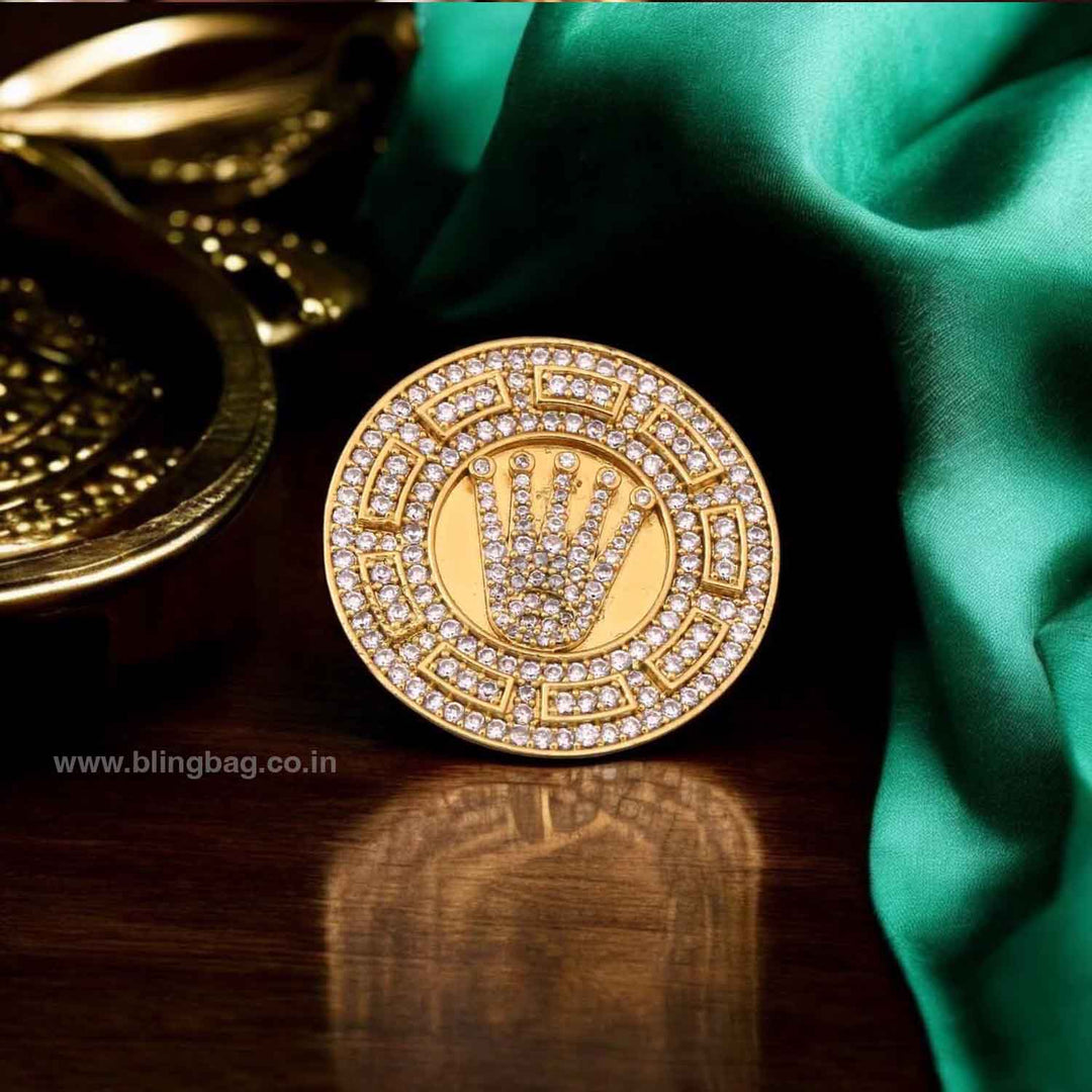 Golden Imperial Crown Brooch