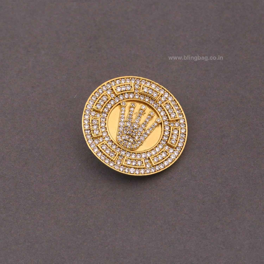 Golden Imperial Crown Brooch