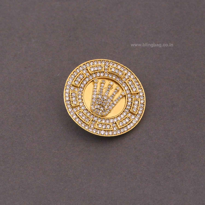 Golden Imperial Crown Brooch