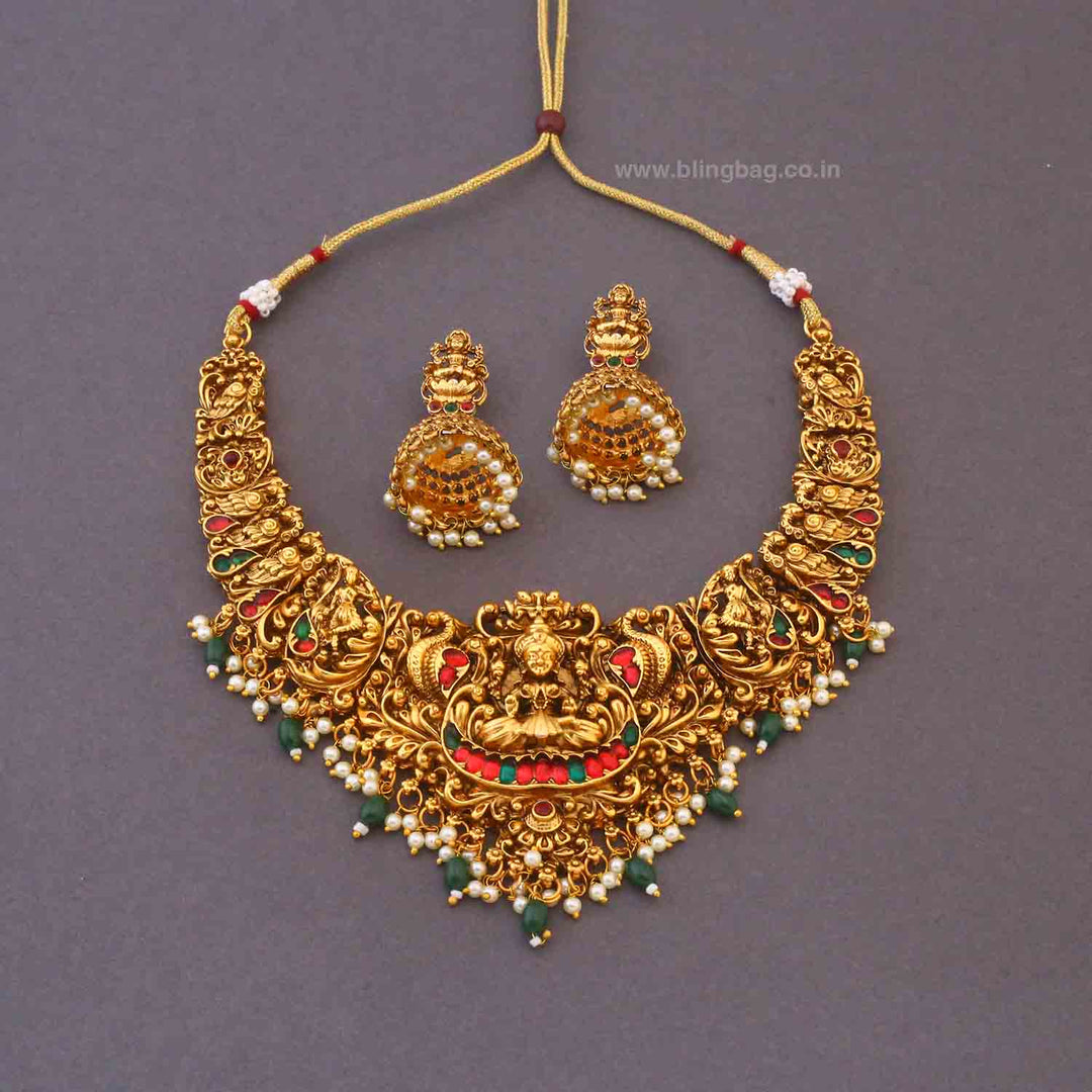 Golden Jagdambashree Bridal Temple Jewellery Set - New Arrival