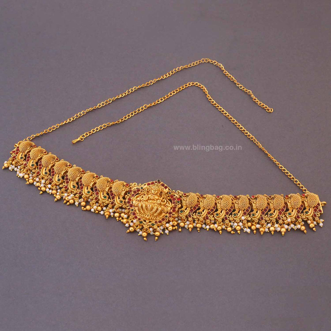 Golden Kaleshwari Temple Waist Belt