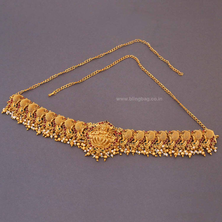 Golden Kaleshwari Temple Waist Belt