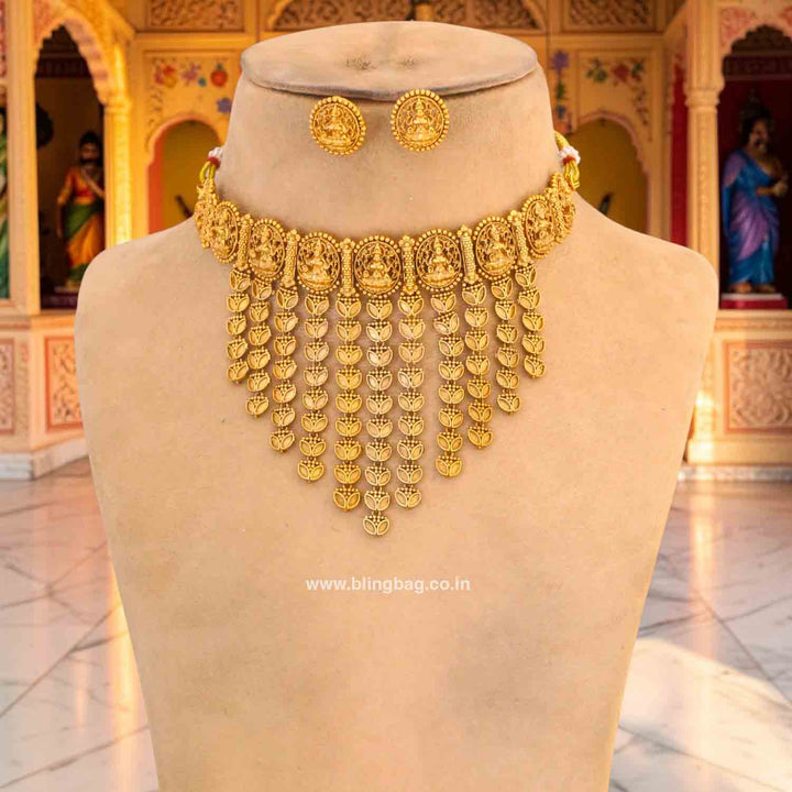 Golden Kalyanii Temple Jewellery Set - New Arrival