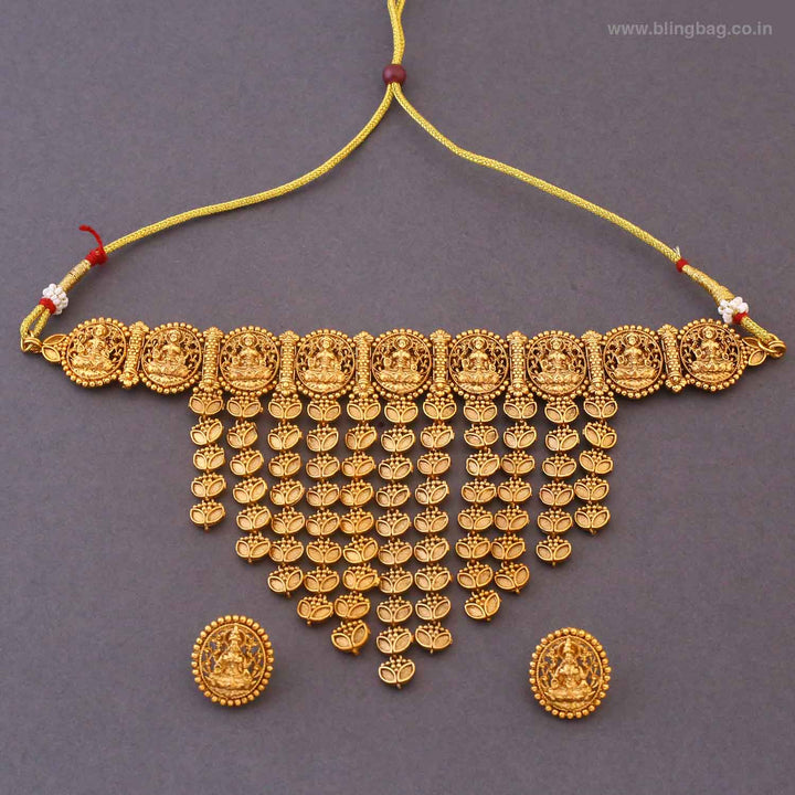 Golden Kalyanii Temple Jewellery Set - New Arrival
