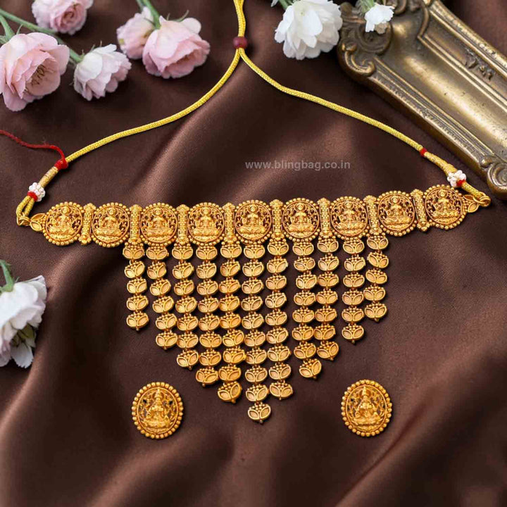 Golden Kalyanii Temple Jewellery Set - New Arrival
