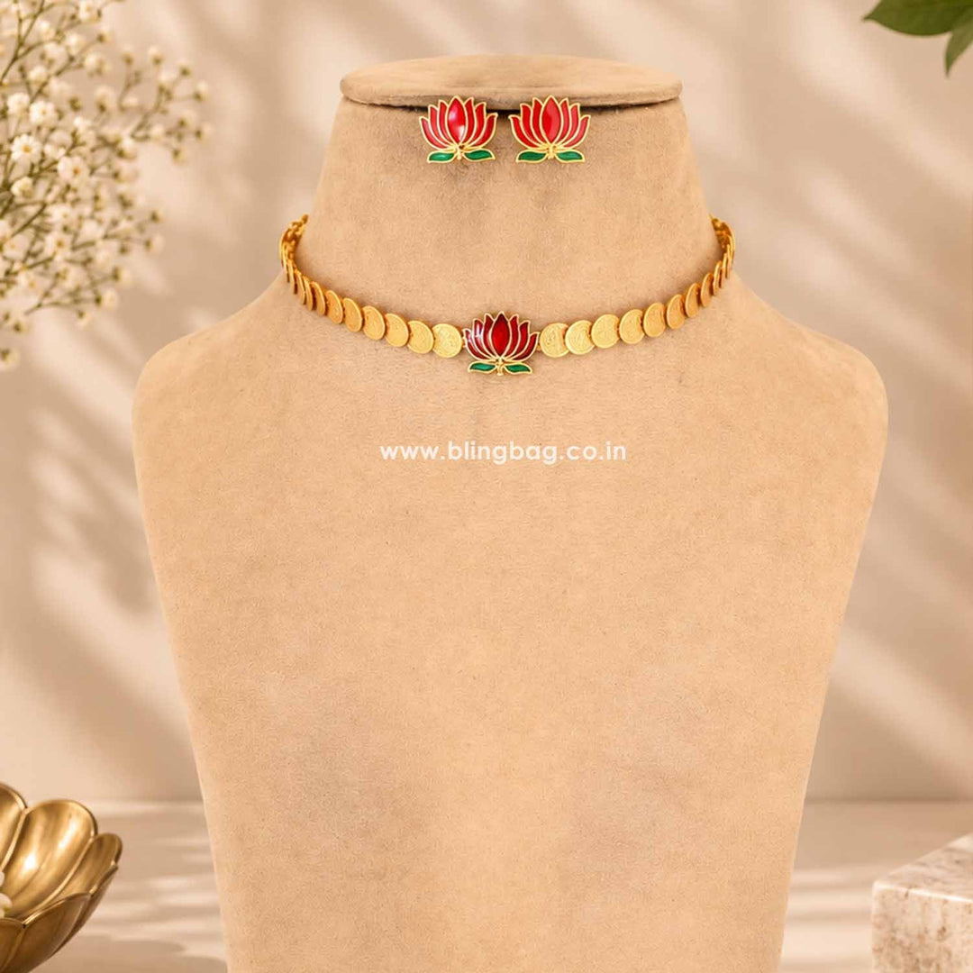 Golden Kamalaa Temple Jewellery Set- New Arrival