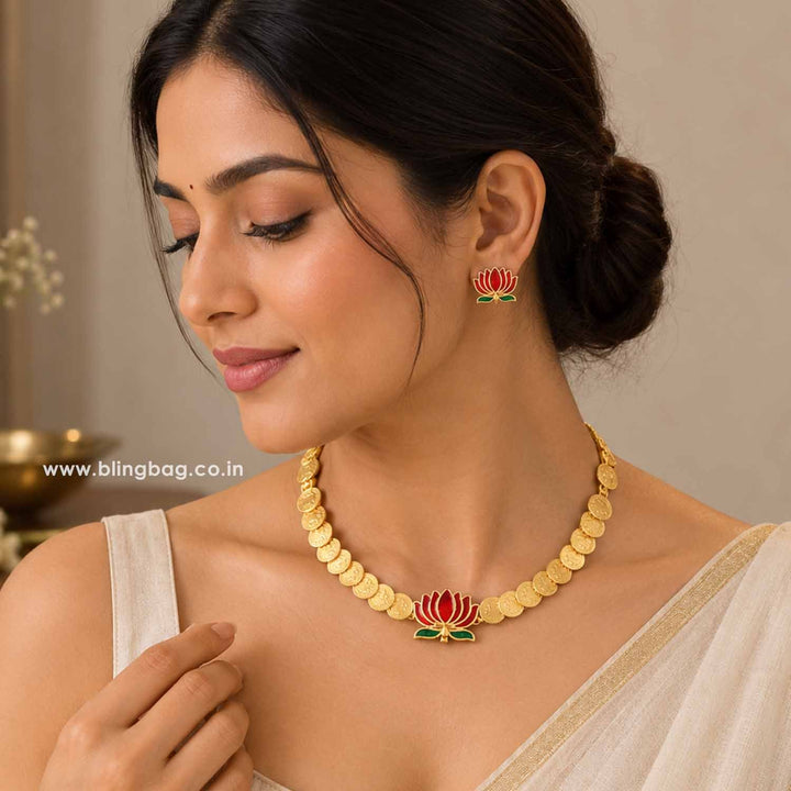 Golden Kamalaa Temple Jewellery Set- New Arrival