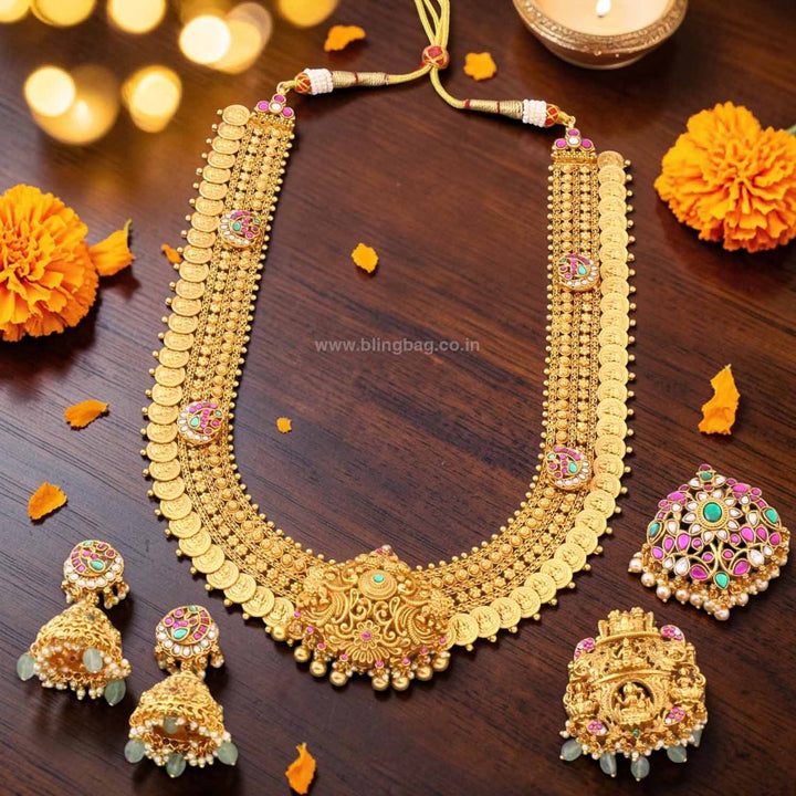Golden Kavishshni Temple Jewellery Set- New Arrival