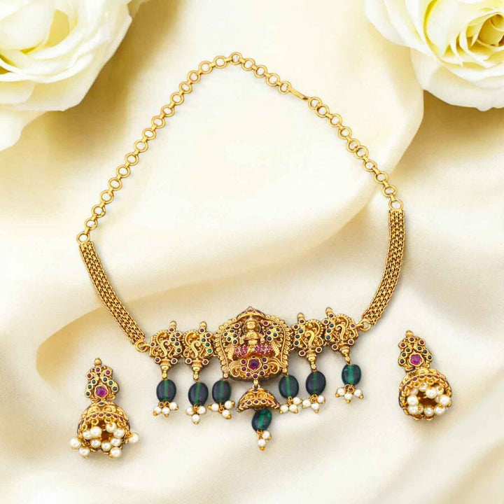 Golden Lakshya Temple Jewellery Set - New Arrival