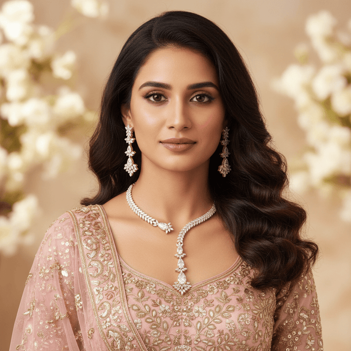 Golden Laura Hasli Zirconia Jewellery Set