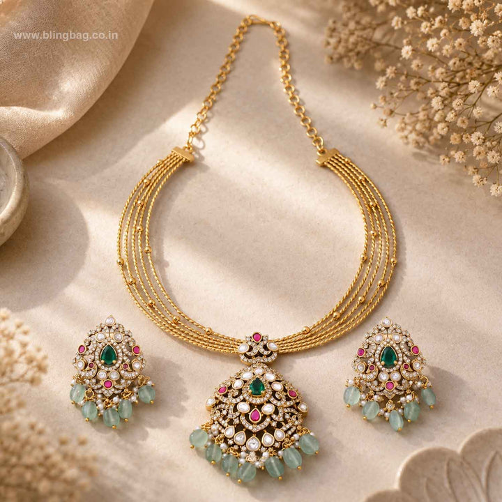 Golden Lucina Hasli Victorian Jewellery Set - New Arrival
