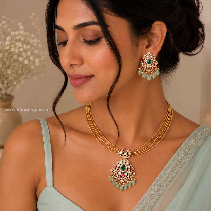 Golden Lucina Hasli Victorian Jewellery Set - New Arrival