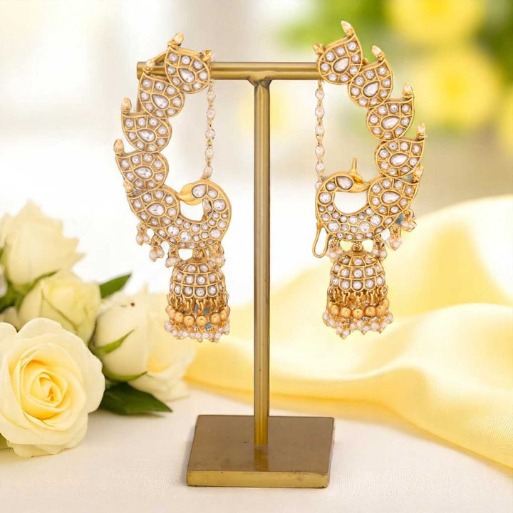 Golden Manha Ear Cuff Jhumkis
