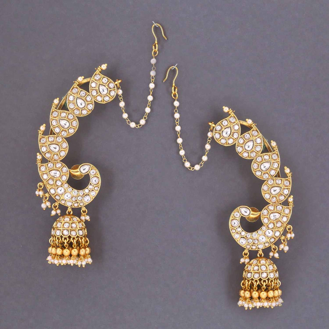 Golden Manha Ear Cuff Jhumkis