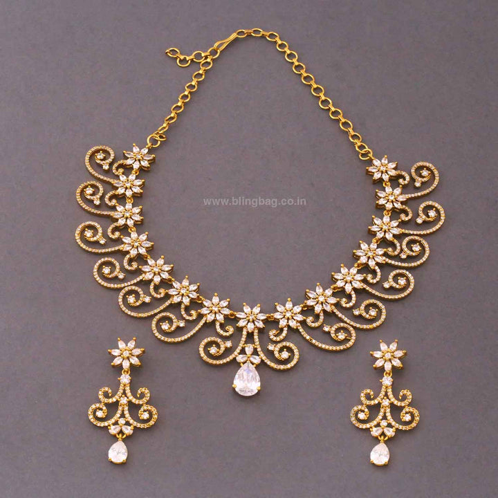 Golden Miaelle Zirconia Jewellery Set- New Arrivals
