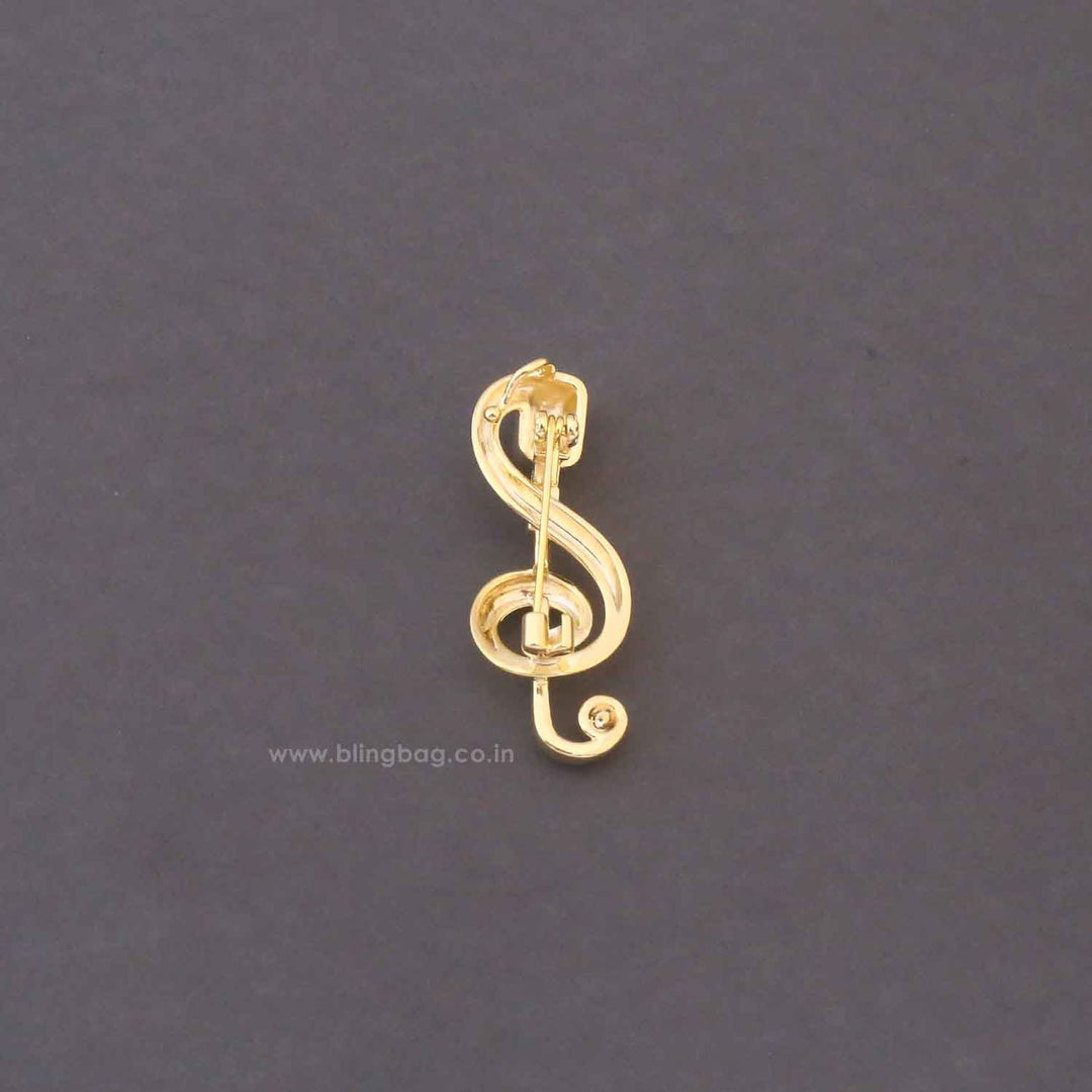 Golden Mic Brooch