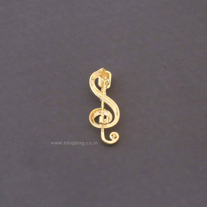 Golden Mic Brooch