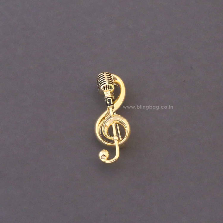 Golden Mic Brooch