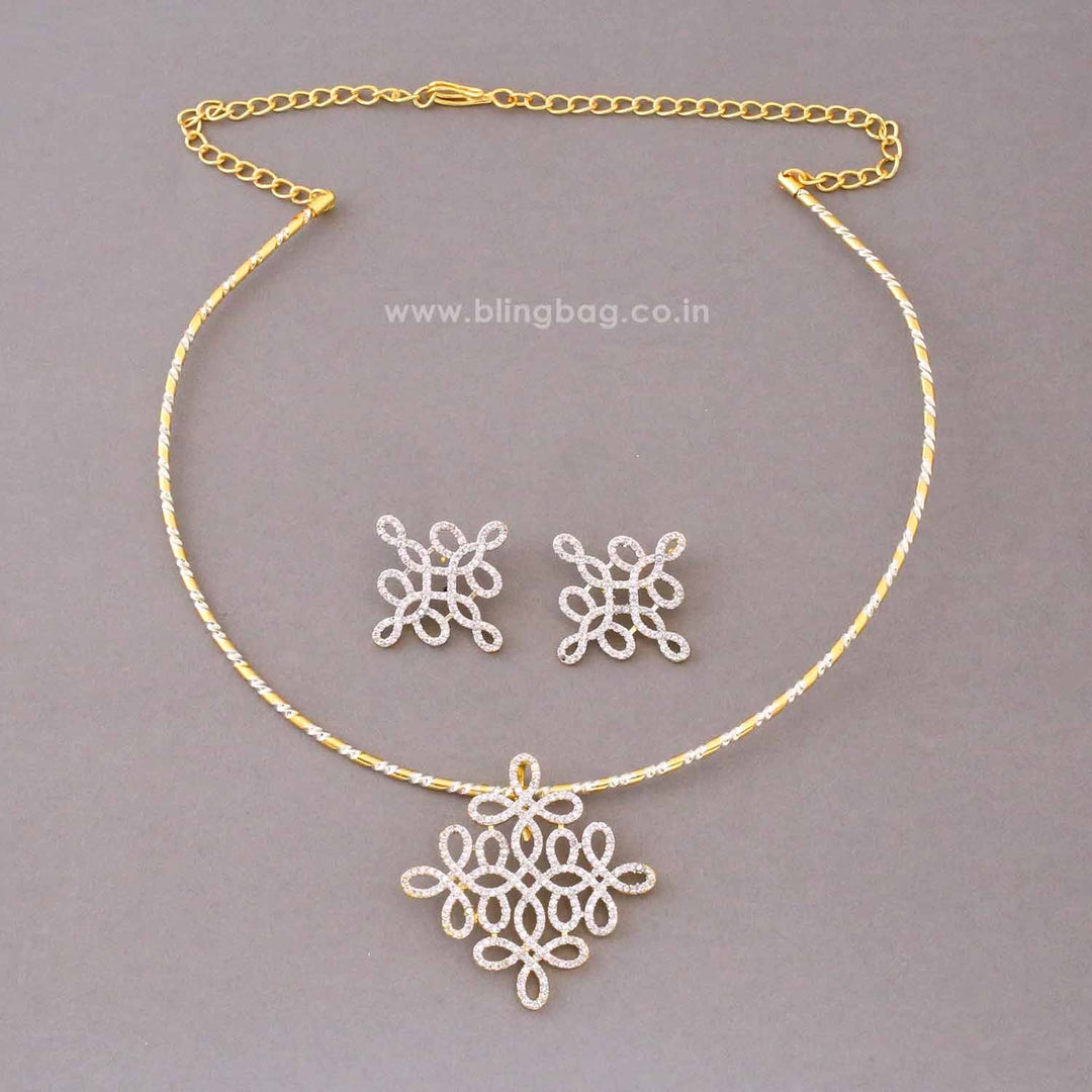 Golden Mishri Pendant Set
