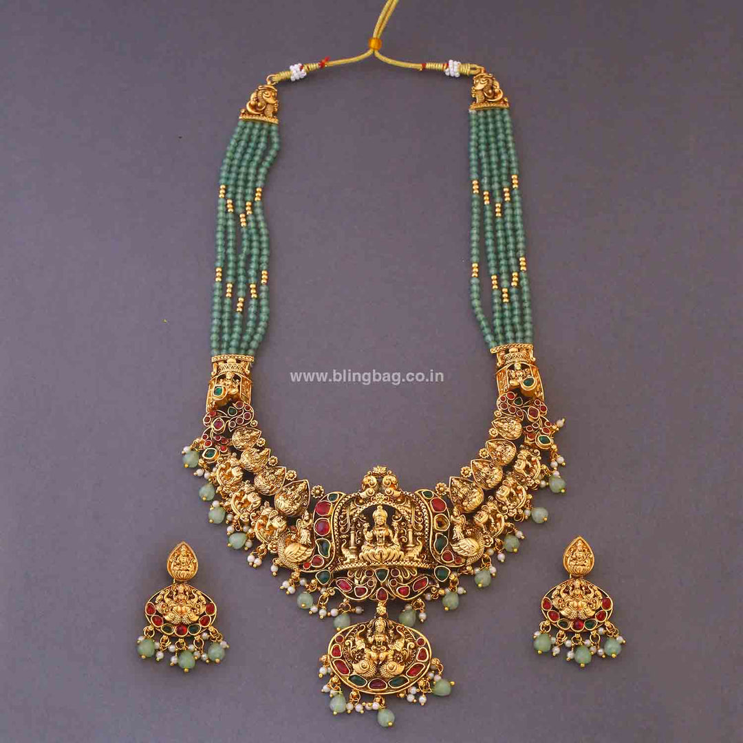 Golden Mumbadevi Temple Jewellery Set - New Arrival