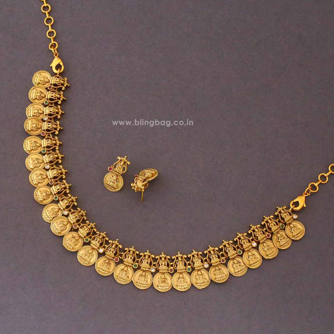 Golden Narayanishree Temple Jewellery Set - New Arrival