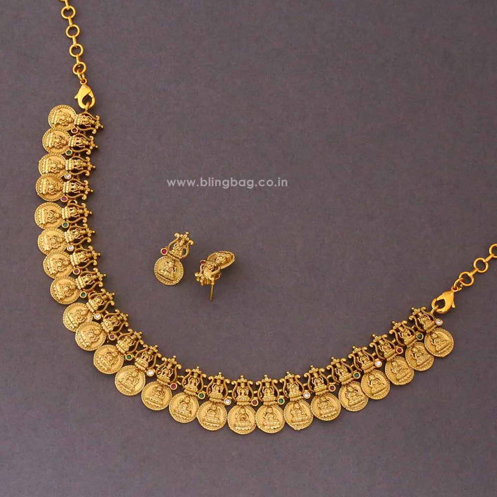 Golden Narayanishree Temple Jewellery Set - New Arrival