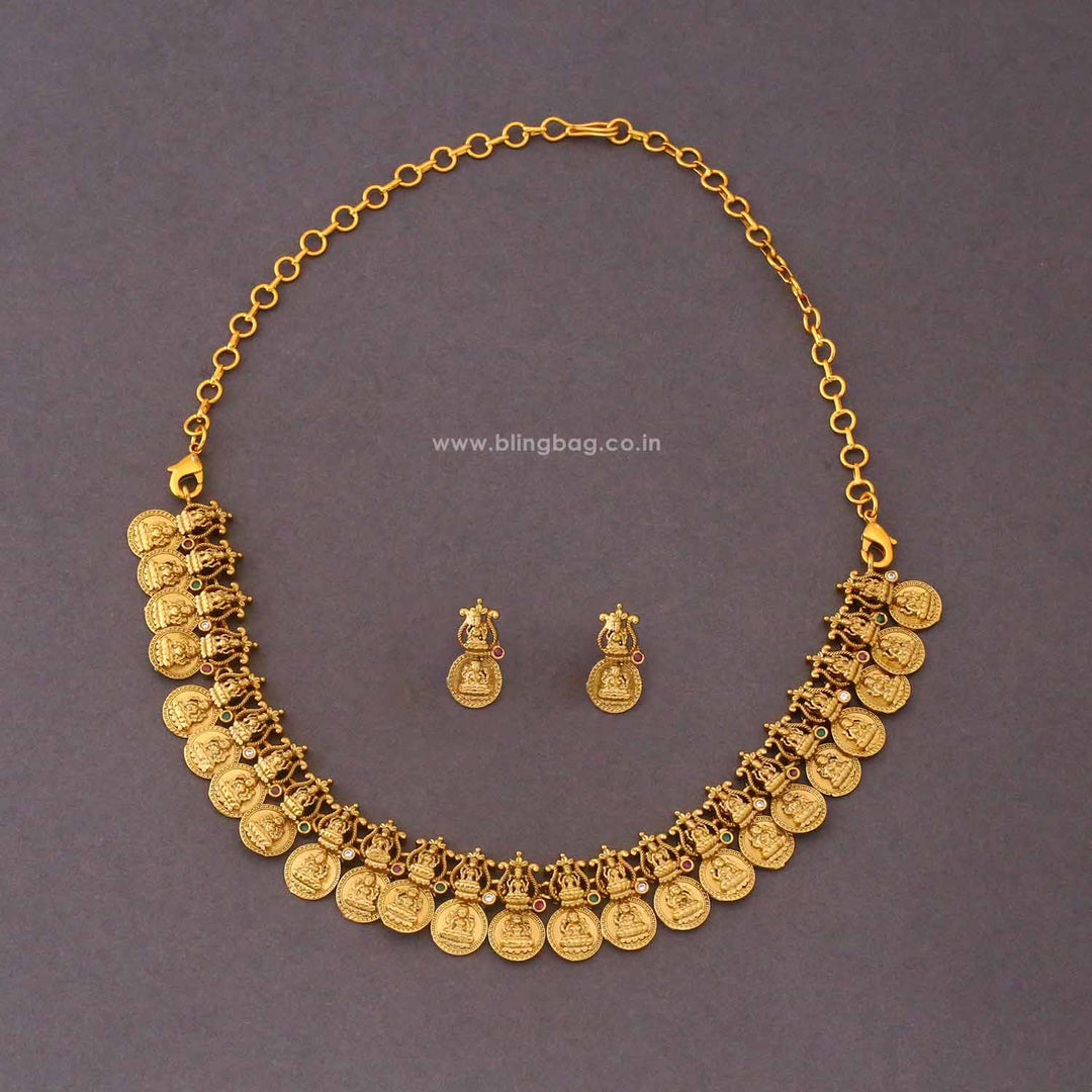 Golden Narayanishree Temple Jewellery Set - New Arrival