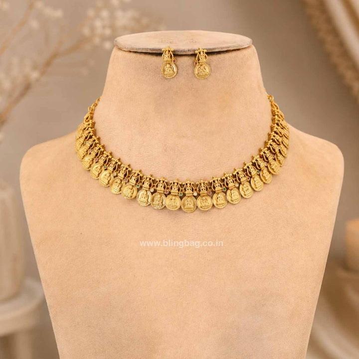 Golden Narayanishree Temple Jewellery Set - New Arrival