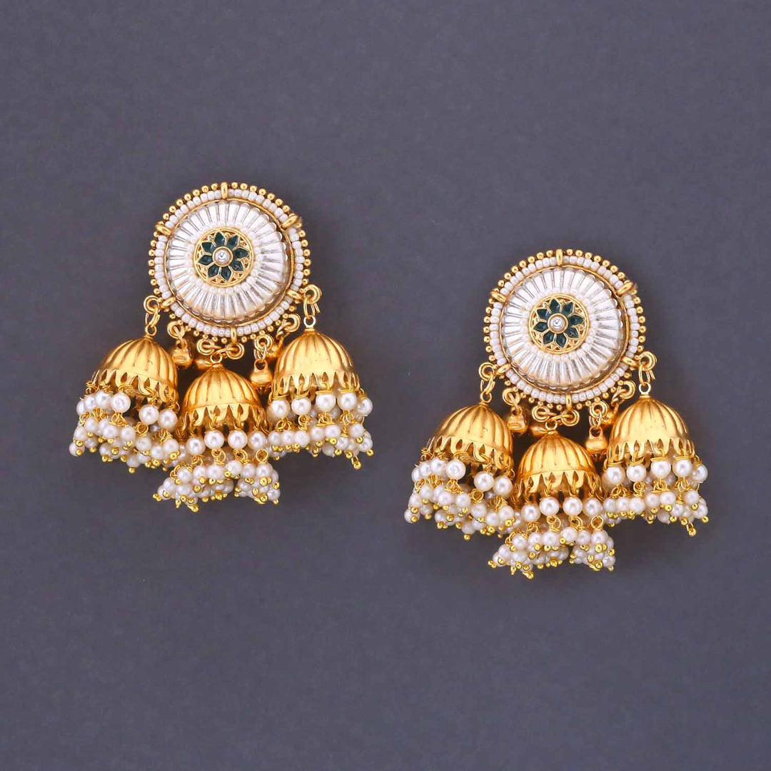 Golden Natasha Heritage Jhumkis