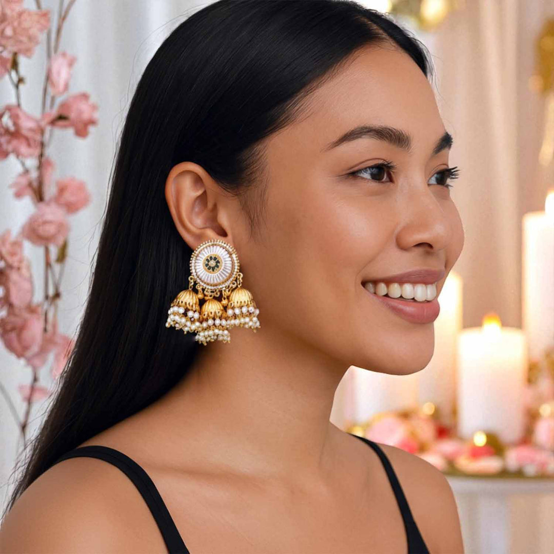 Golden Natasha Heritage Jhumkis