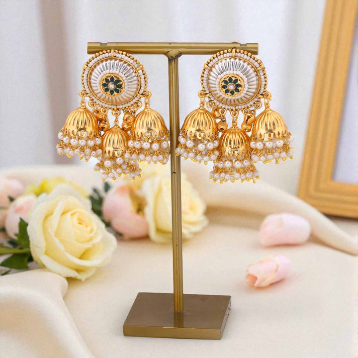 Golden Natasha Heritage Jhumkis