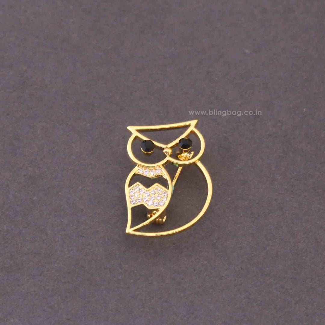Golden Night Owl Brooch