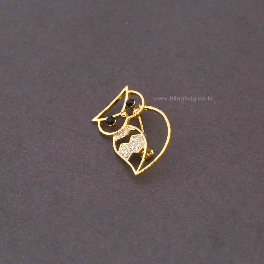 Golden Night Owl Brooch