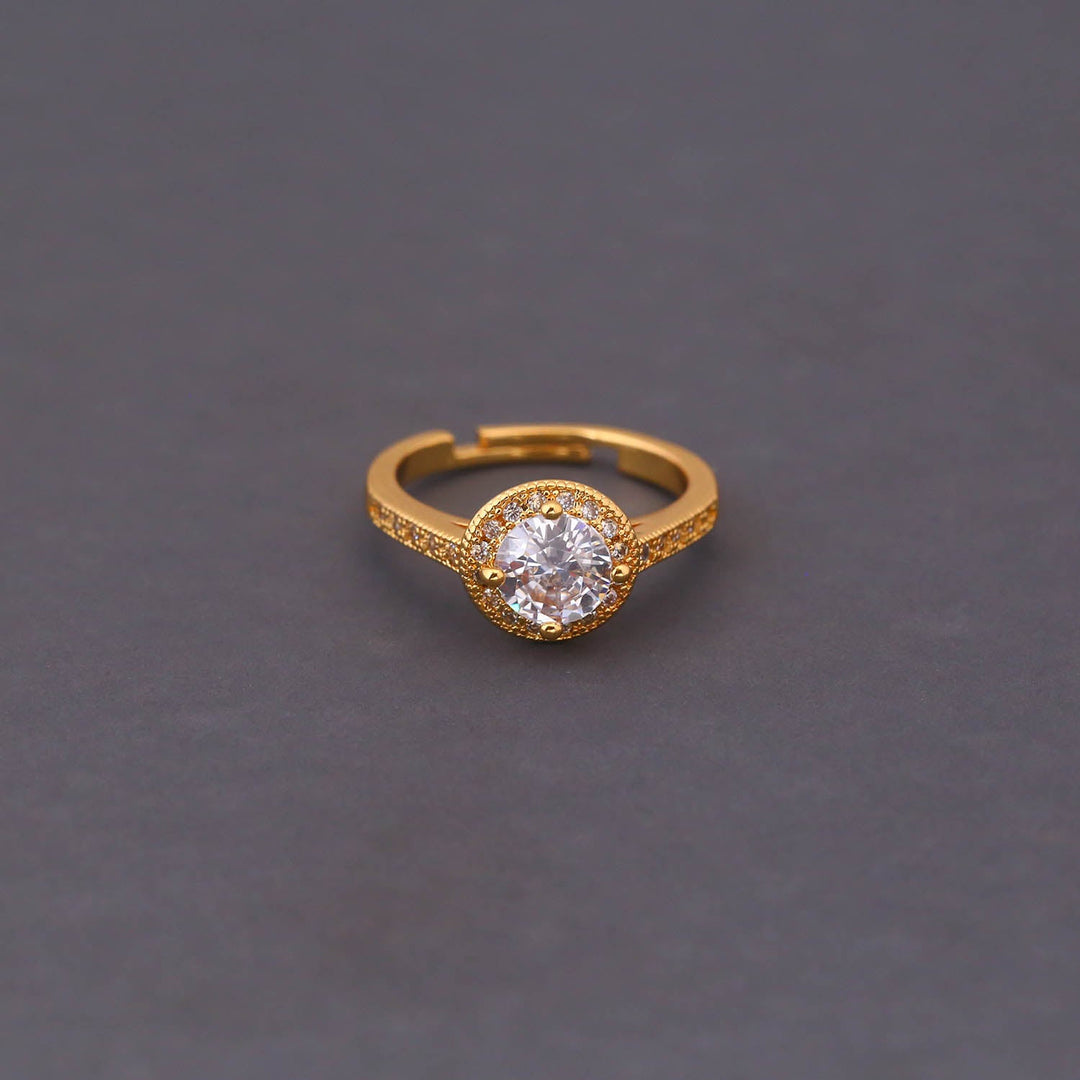 Golden Noura Zirconia Ring