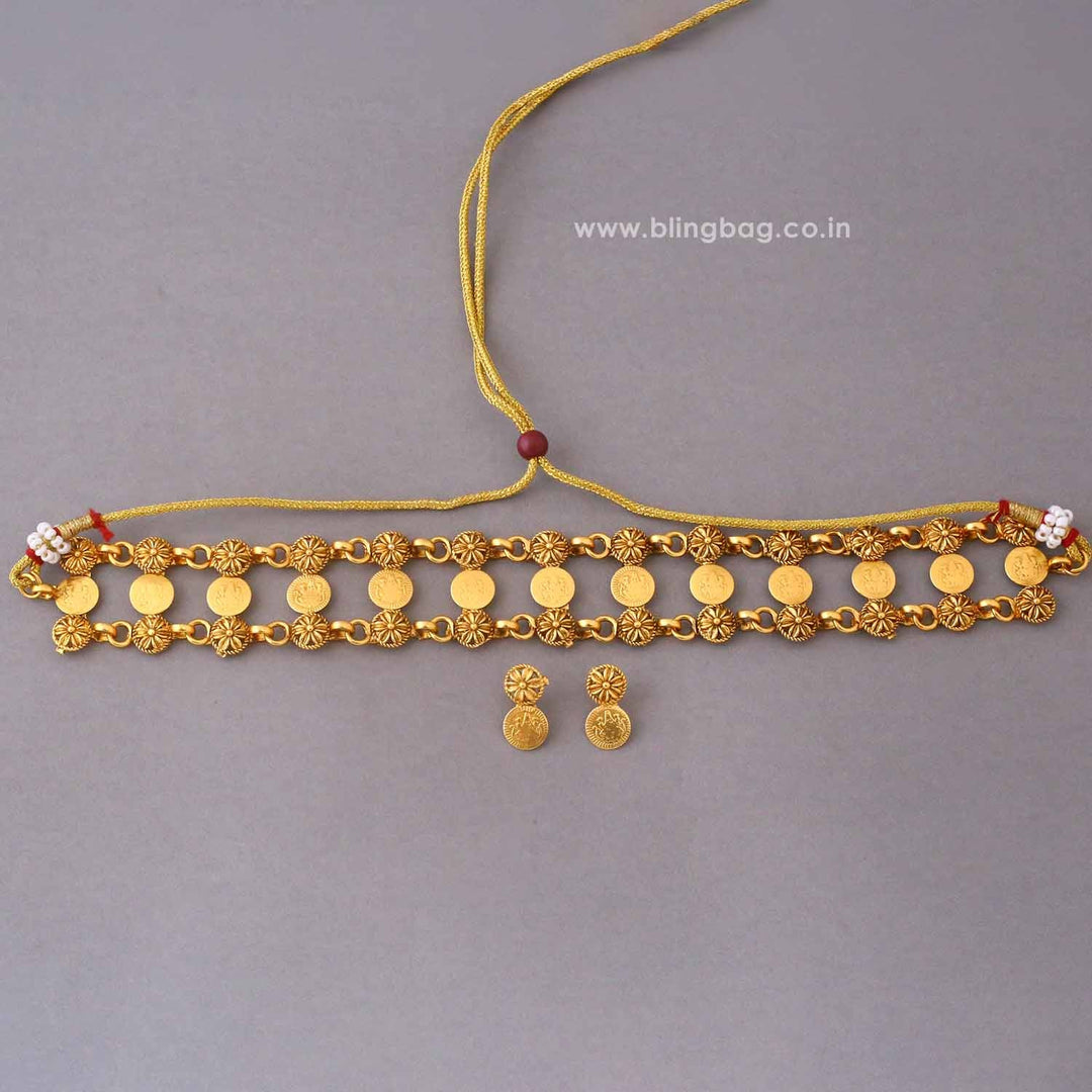 Golden Padmaa Temple Jewellery Set- New Arrival