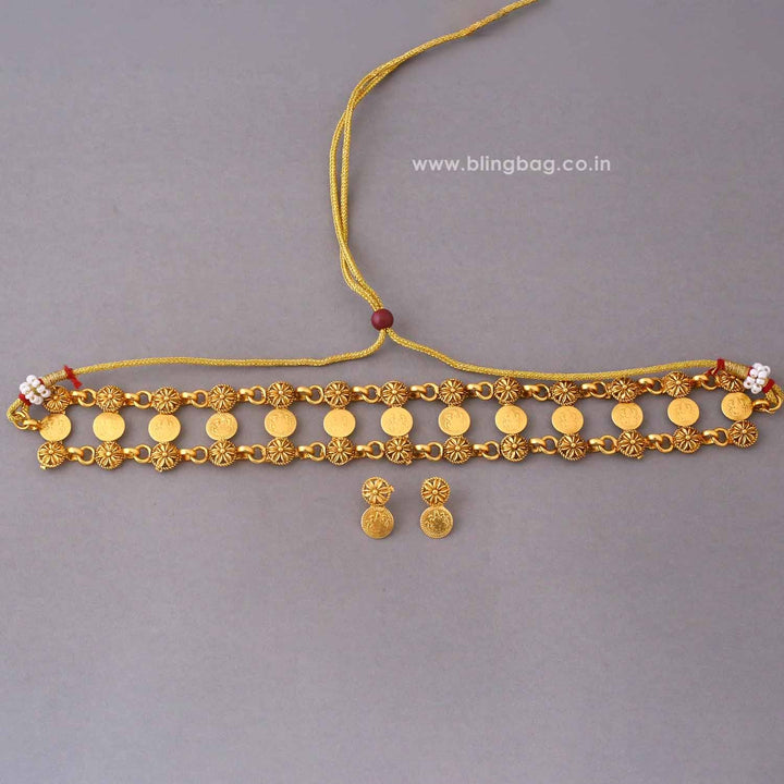 Golden Padmaa Temple Jewellery Set- New Arrival