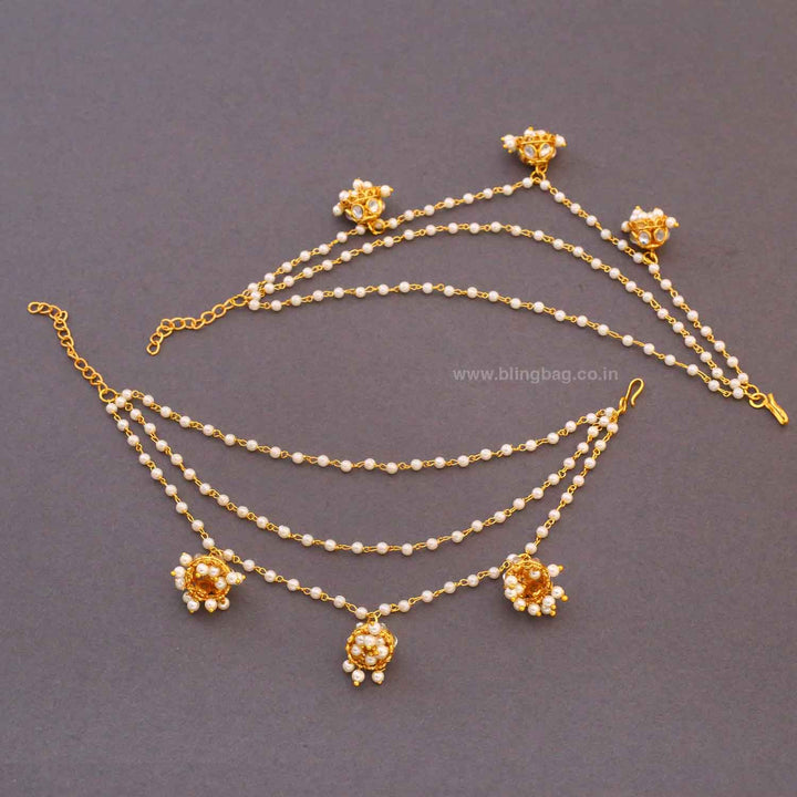 Golden Padmai Antique Ear Chain