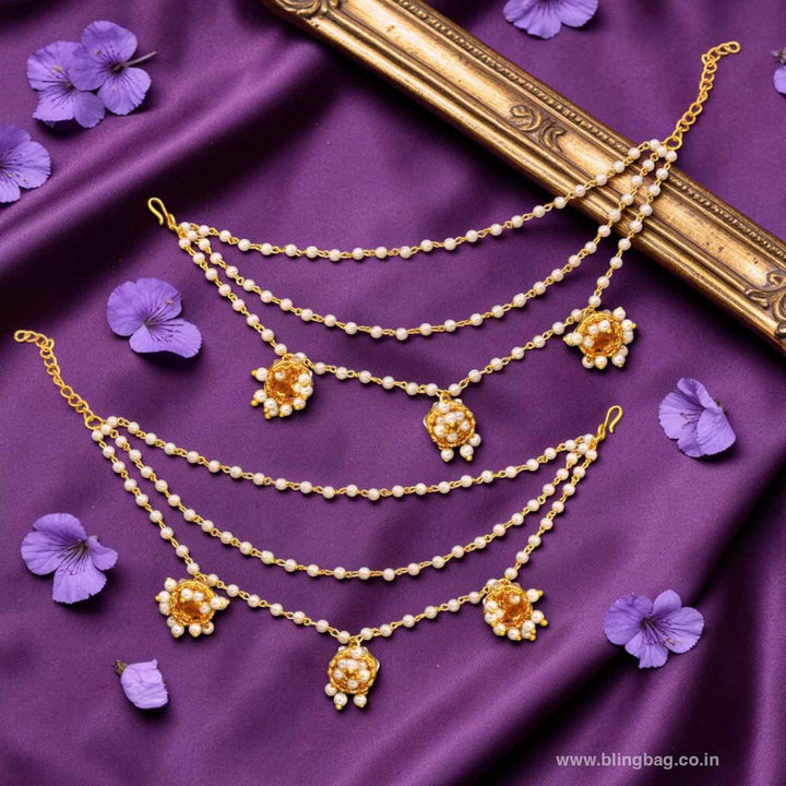 Golden Padmai Antique Ear Chain