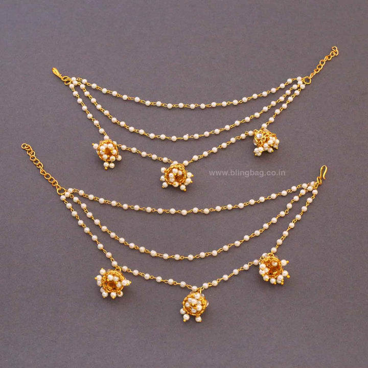 Golden Padmai Antique Ear Chain