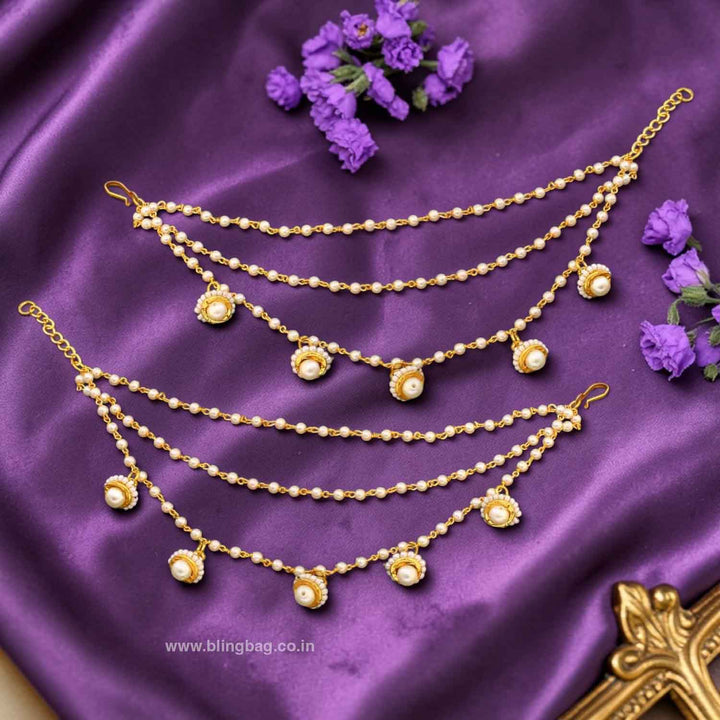 Golden Padmarani Antique Ear Chain