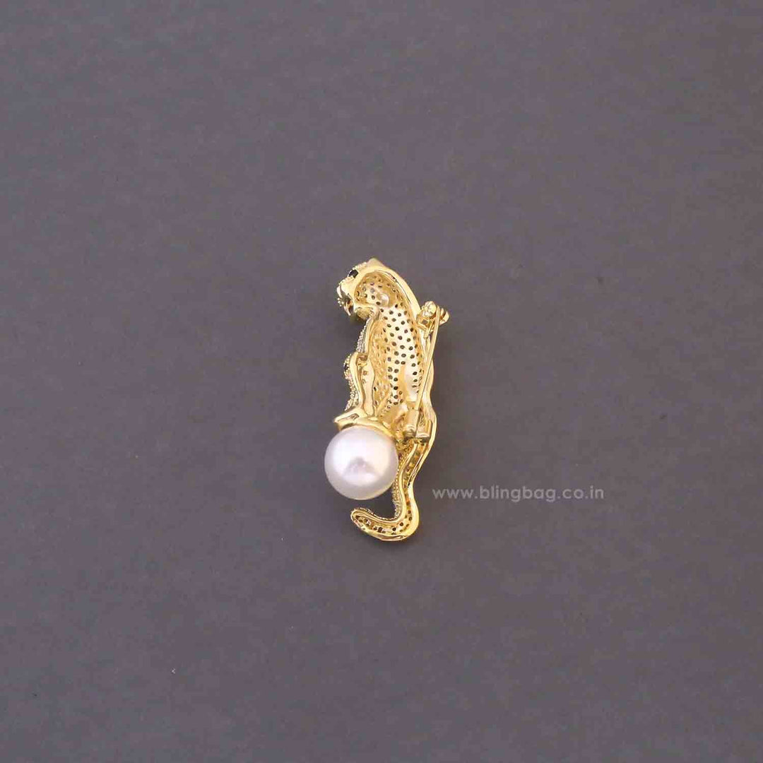 Golden Panther Brooch