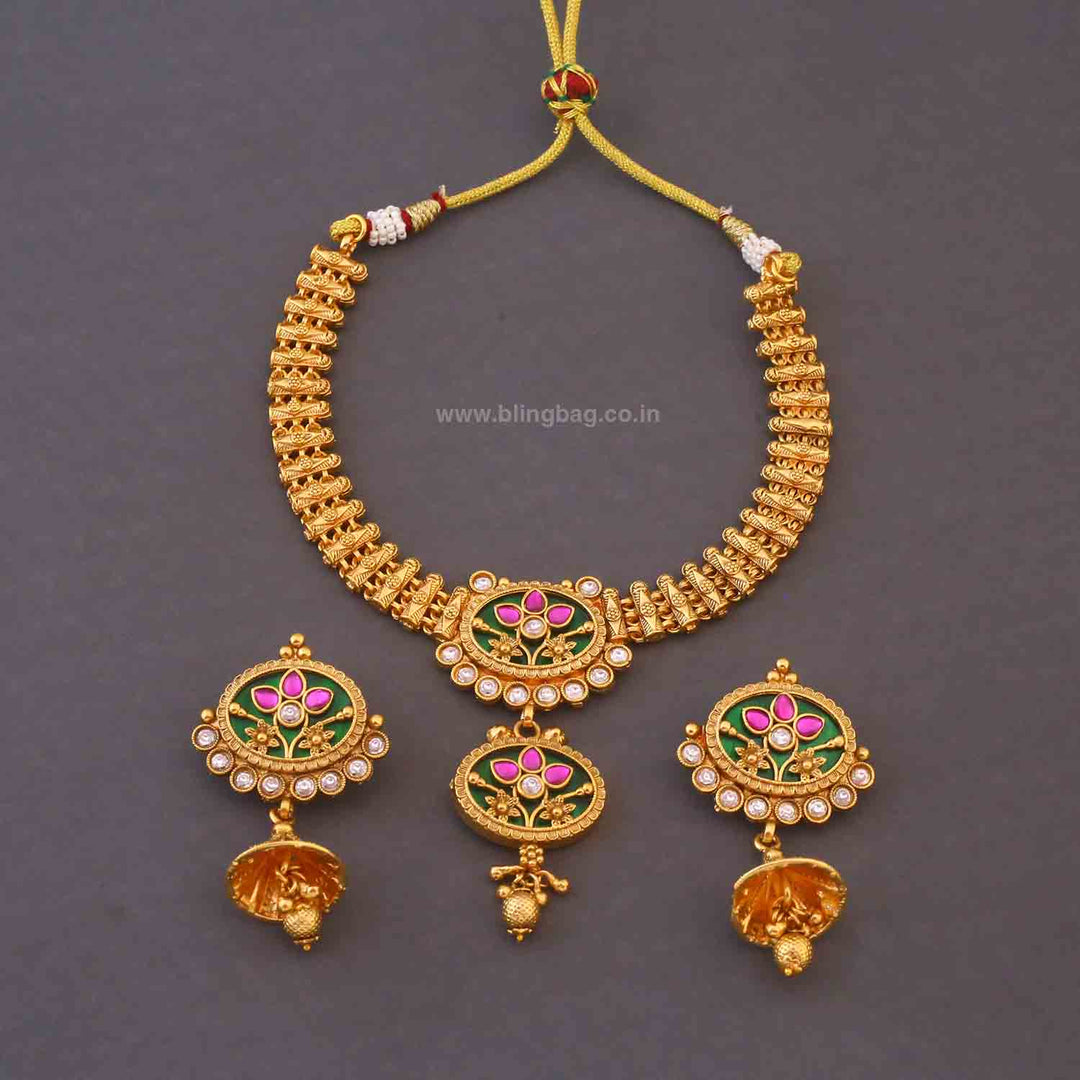 Golden Paryaa Heritage Jewellery Set - New Arrival