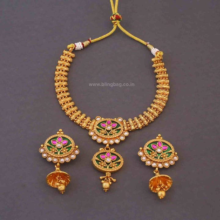 Golden Paryaa Heritage Jewellery Set - New Arrival