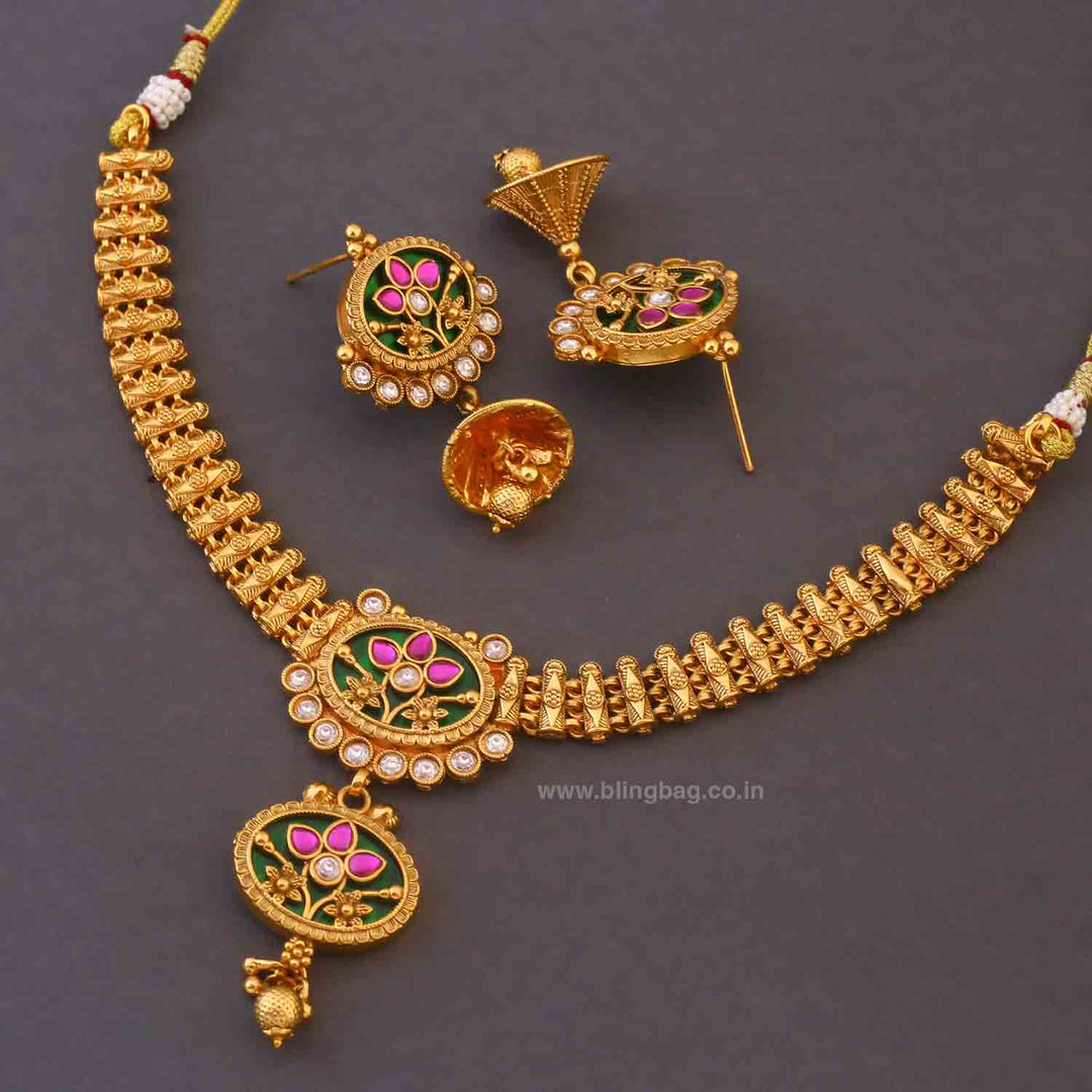 Golden Paryaa Heritage Jewellery Set - New Arrival