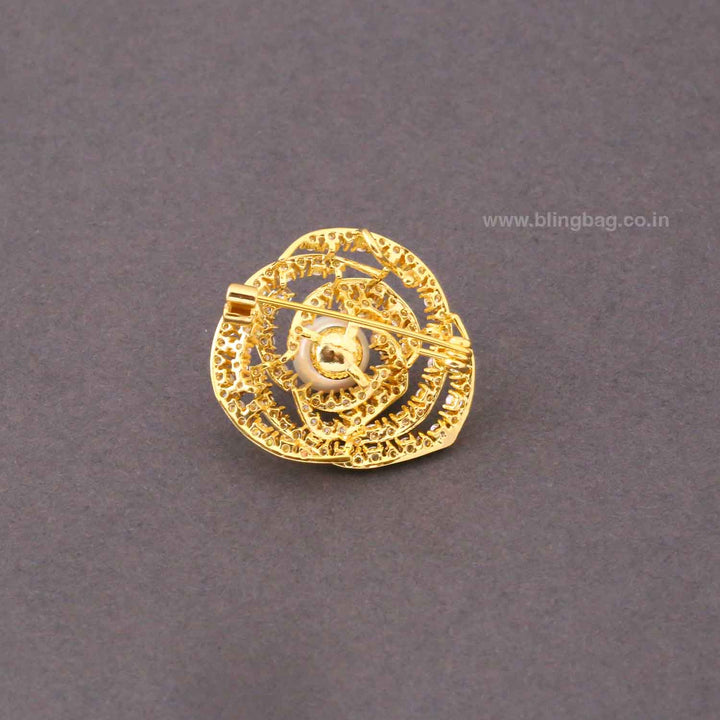 Golden Petal Nest Brooch