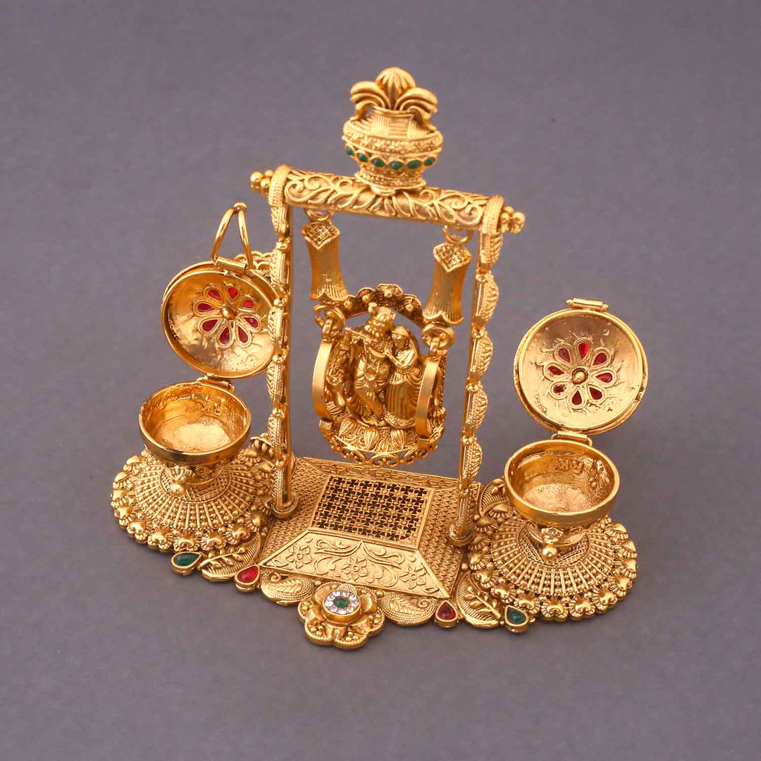 Golden Radha Krishna Sindoor Dani