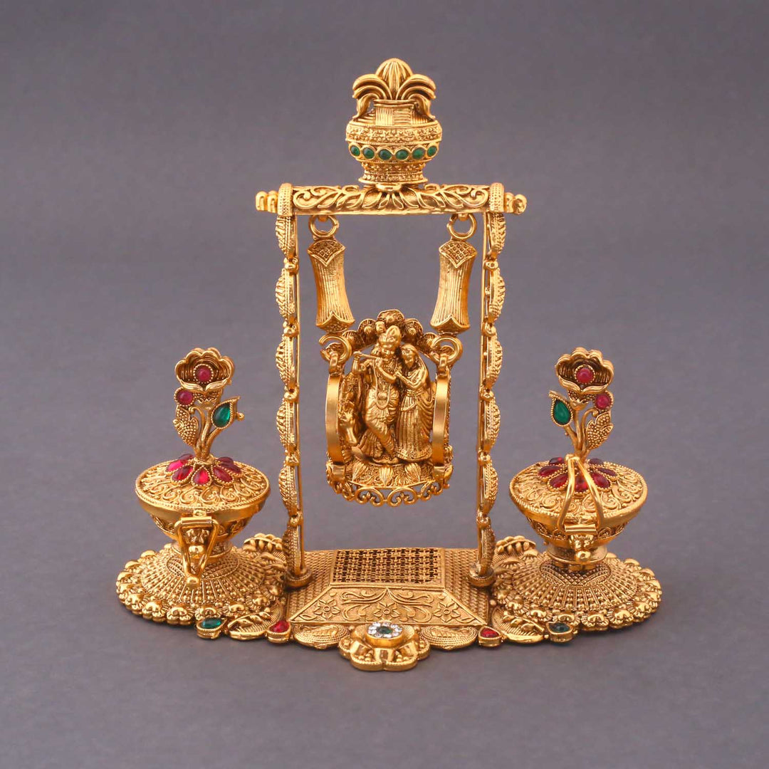 Golden Radha Krishna Sindoor Dani
